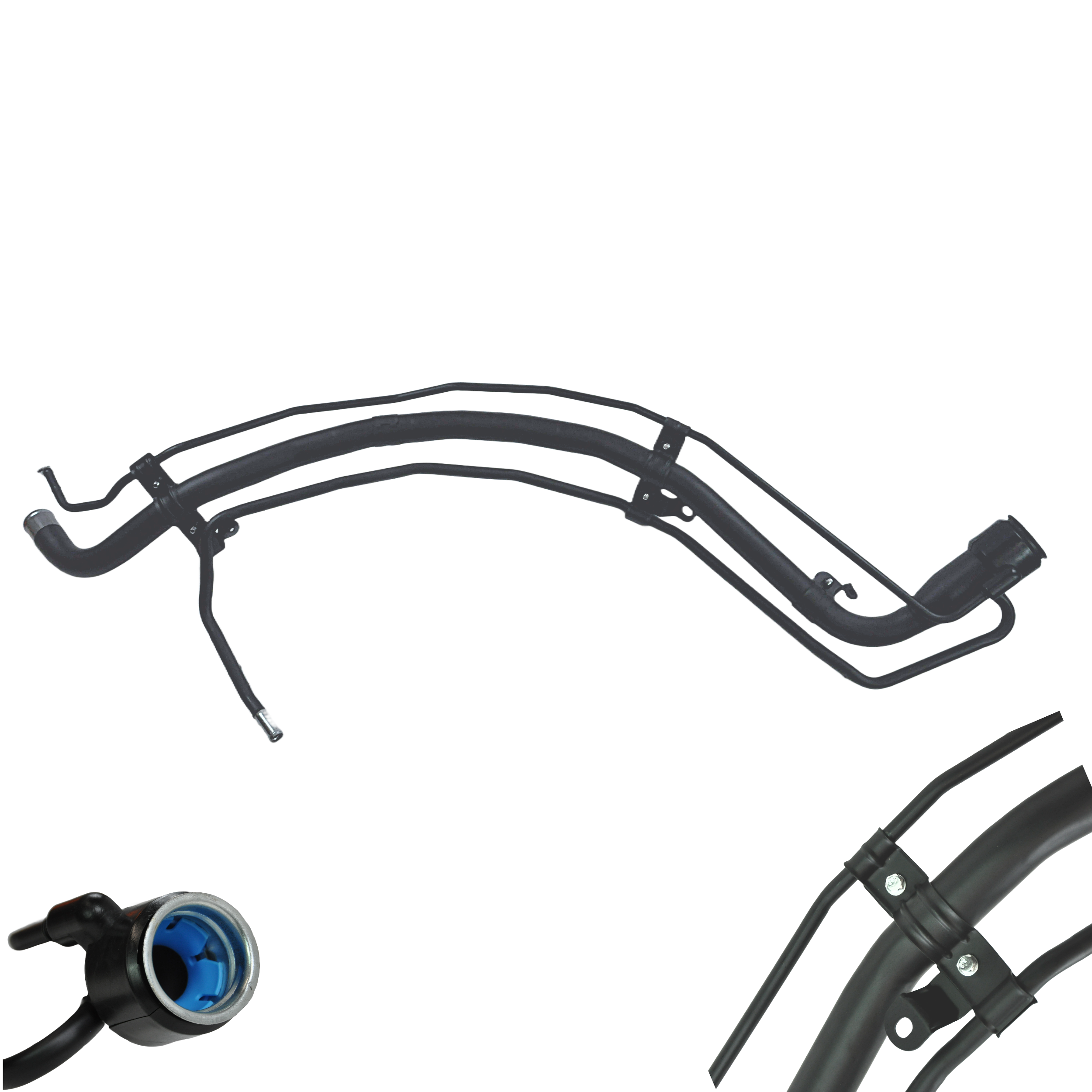 Toyota RAV4 fuel filler pipe mounting brackets detail view