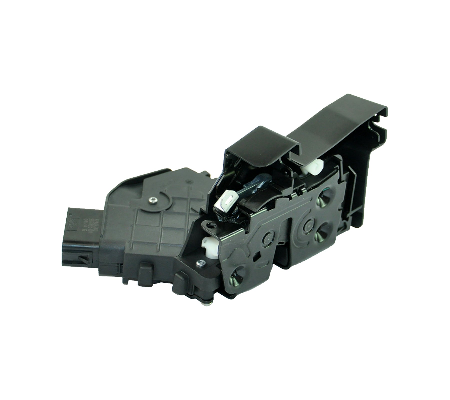Volvo XC60 XC70 front left door lock mechanism on white background