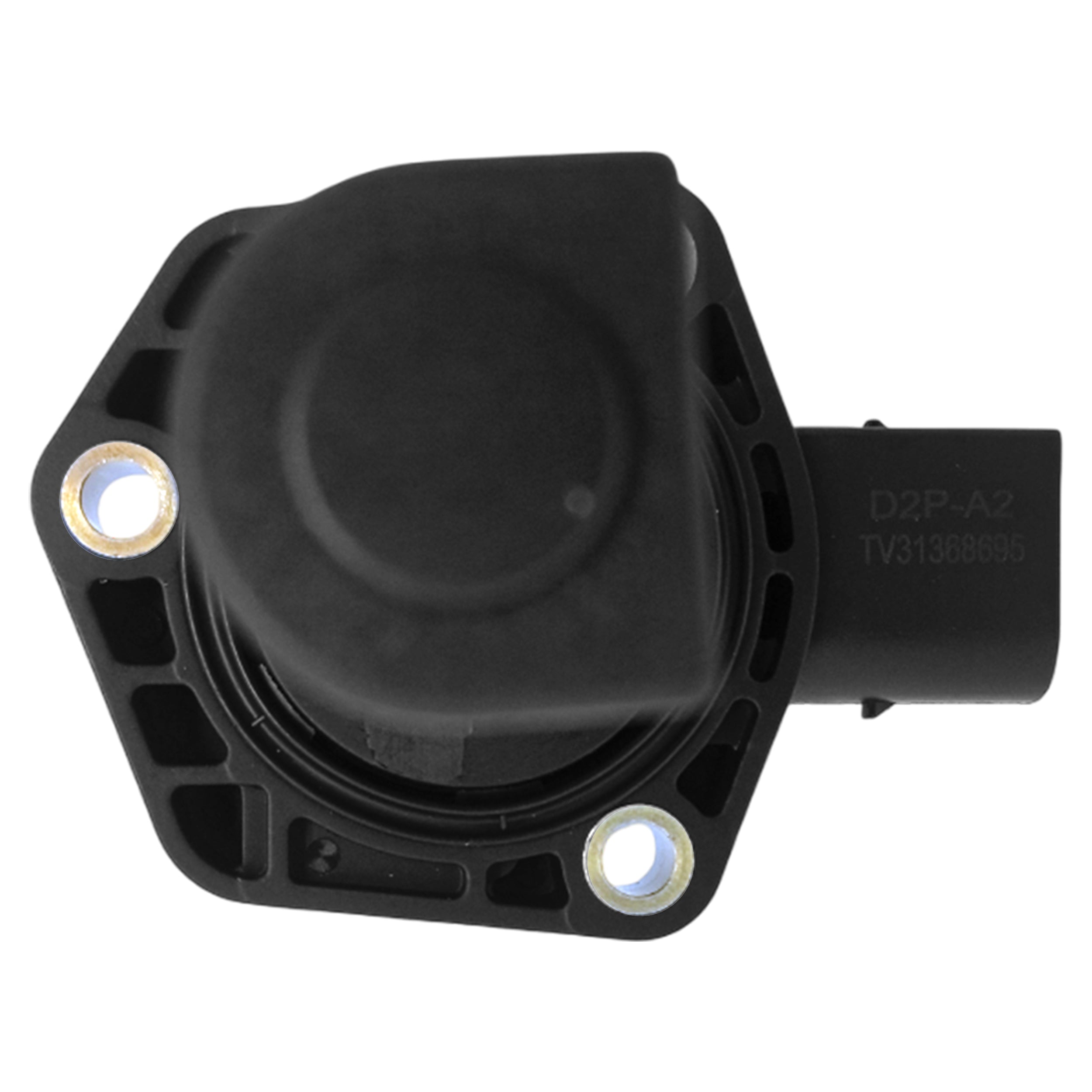 Close-up of the 3-pin connector on the Volvo engine oil level sensor