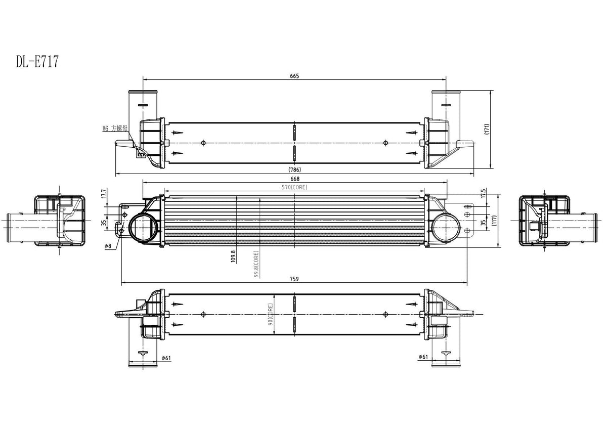 OEM replacement intercooler for Opel Antara