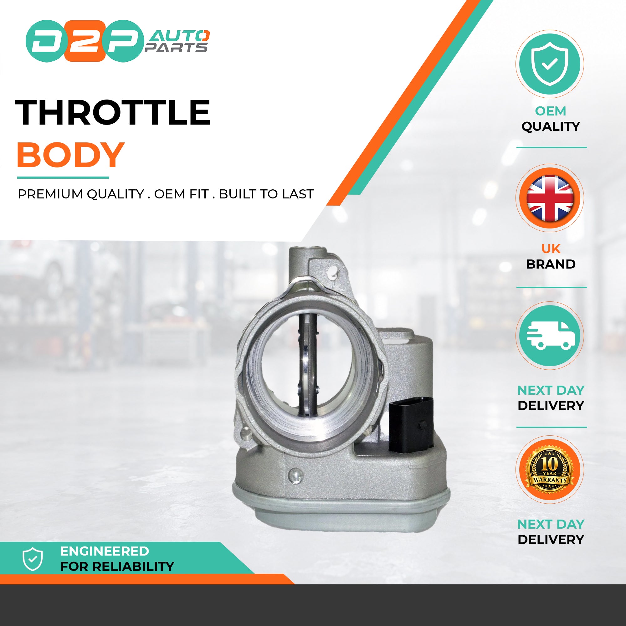 Throttle Body (4 Pins) For Audi, VW, Seat, Skoda, and Mitsubishi