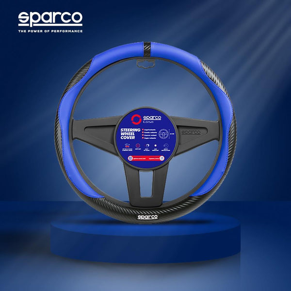 Sparco Steering Wheel Cover, Rubber Ring D38cm Black Carbon Grey PVC For All Car