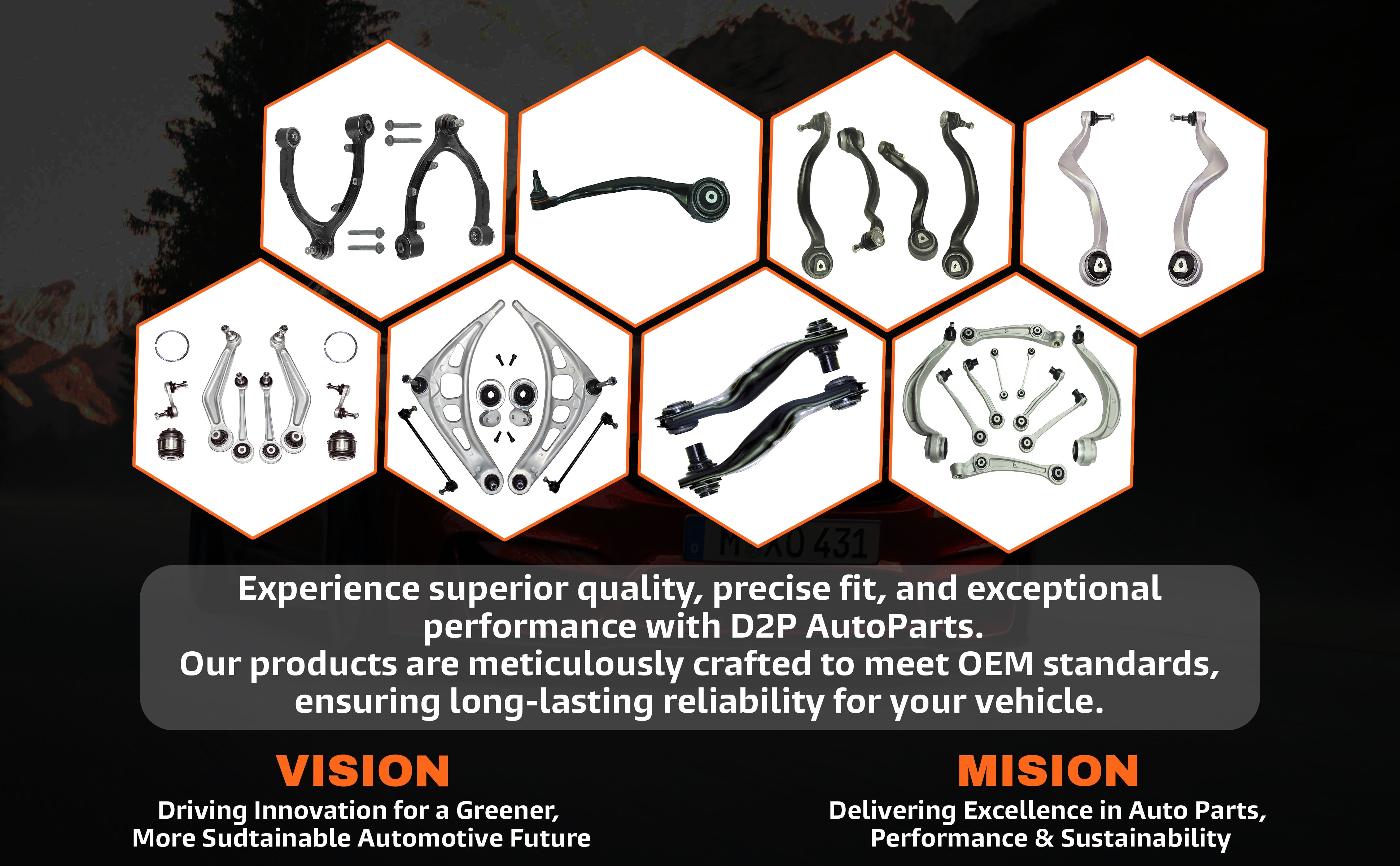 Tesla front suspension wishbones left and right