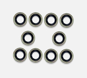 10X Oil Drain Sump Plug Washers X10 For Peugeot, Citroen, Ford, Land Rover, and Mazda - D2P Autoparts