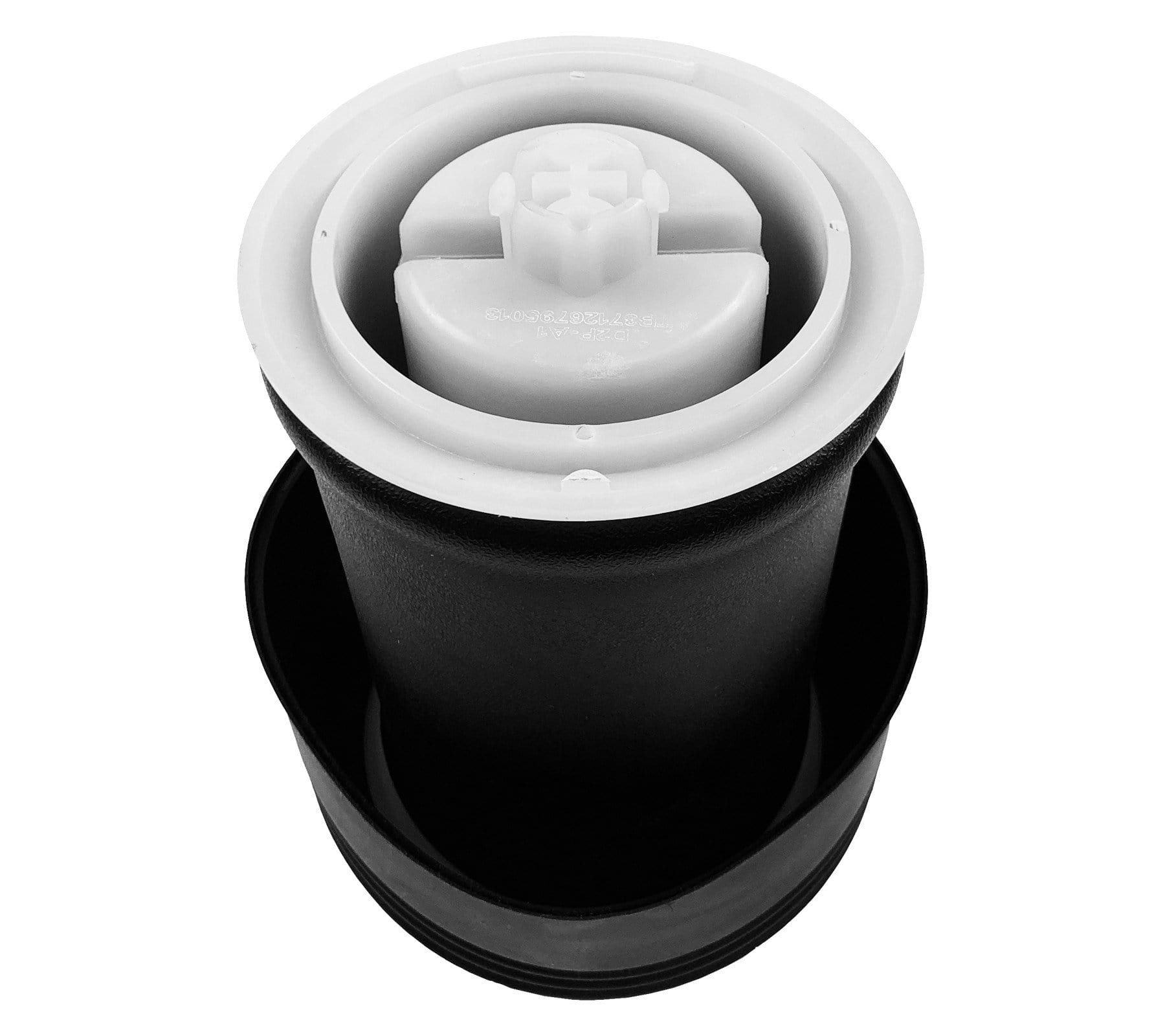 New rear air suspension bag showing top and bottom mounting parts