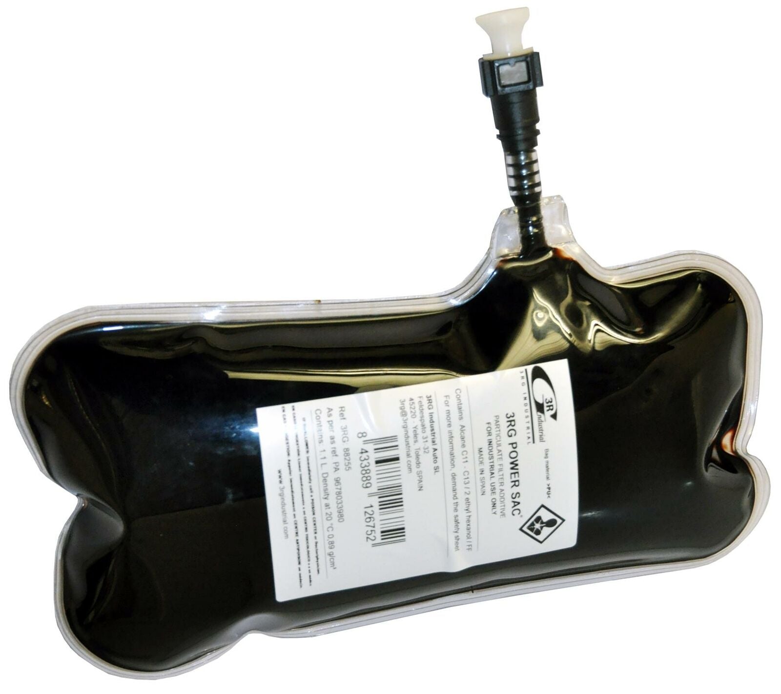 DPF additive fluid pouch for PSA diesel vehicles white background