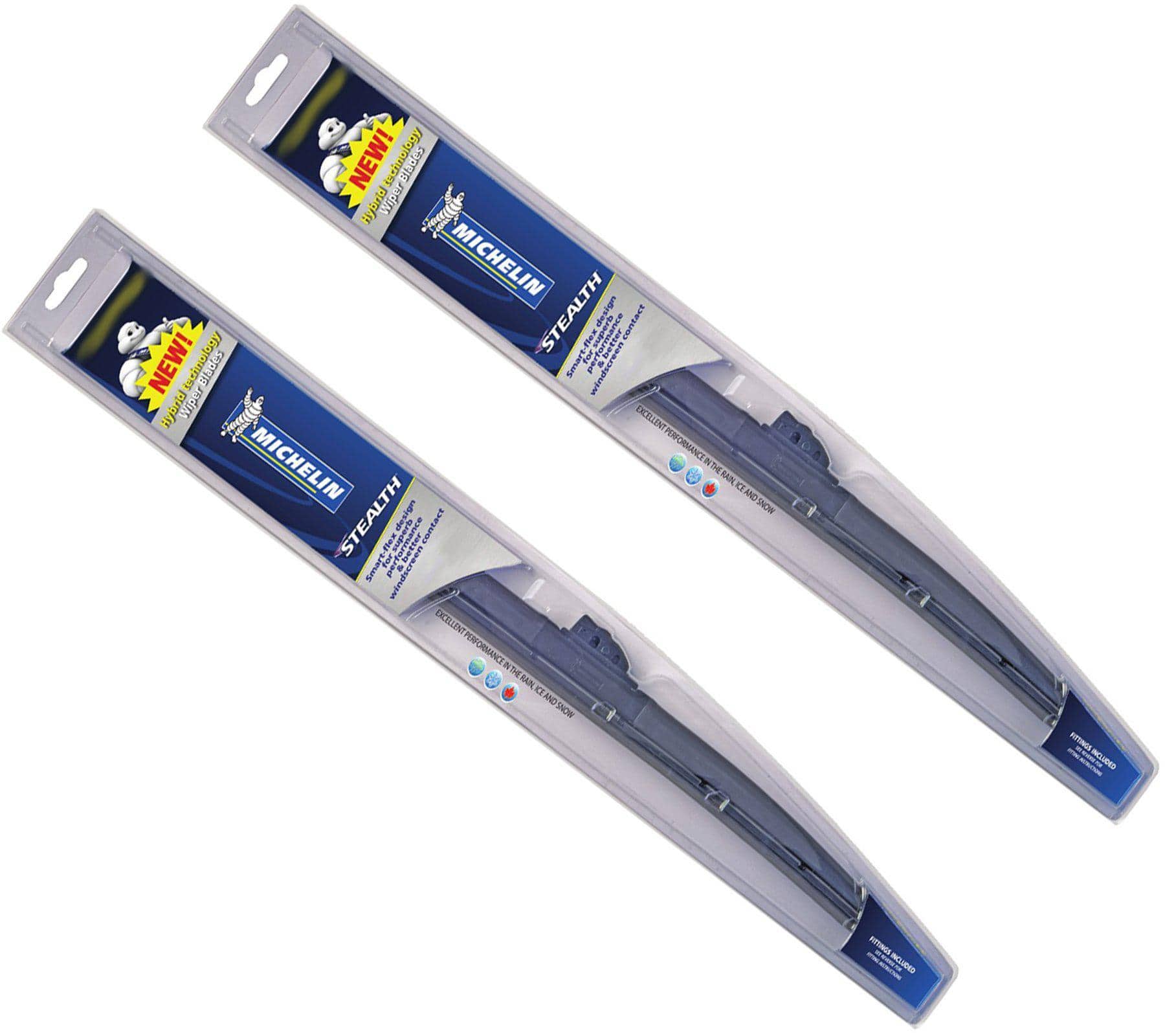 Genuine Michelin Stealth Hybrid Front Wiper Blades Pair 400Mm/16” + 450Mm/18” - D2P Autoparts