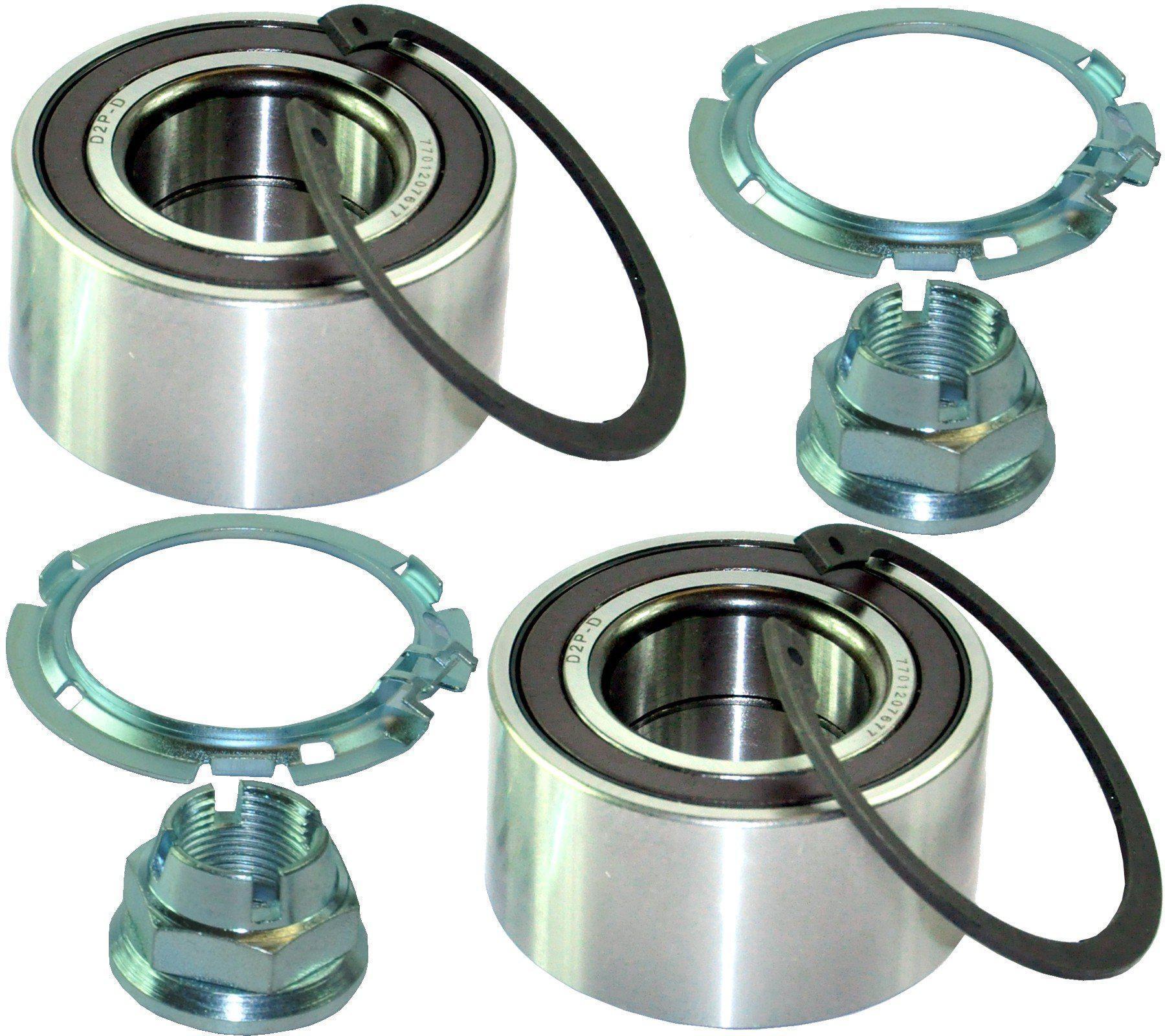 Front (Left +Right Pair) Wheel Bearing Hub Kit For Dacia, Smart, Renault, Nissan and Mercedes - D2P Autoparts