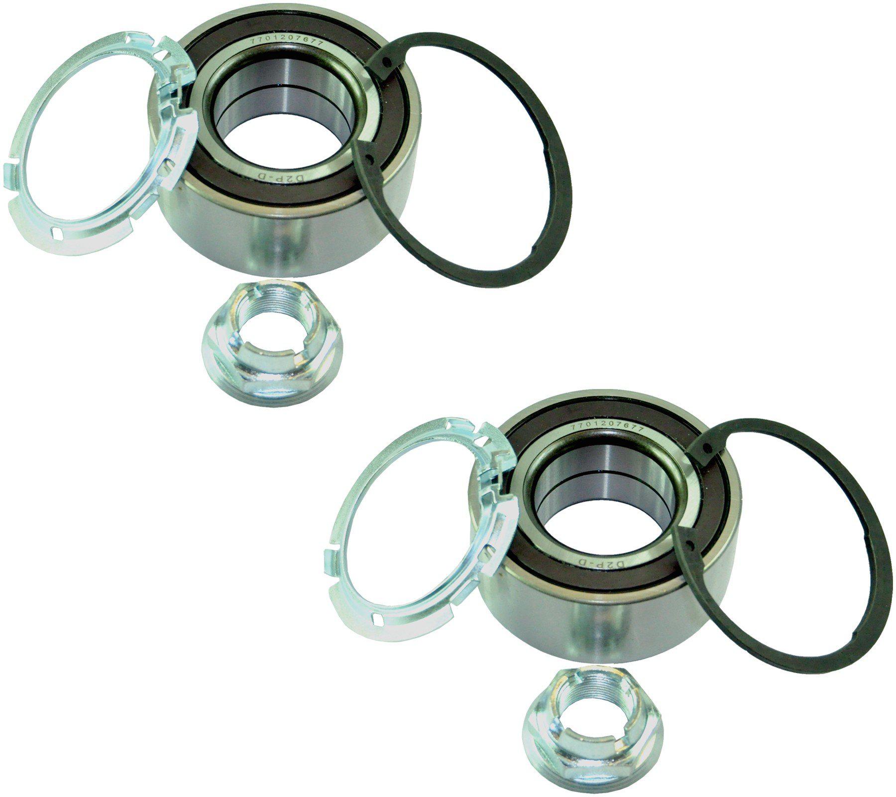 Front (Left +Right Pair) Wheel Bearing Hub Kit For Dacia, Smart, Renault, Nissan and Mercedes - D2P Autoparts