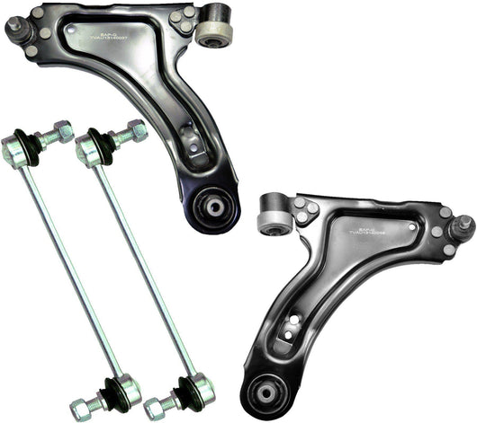 Front Lower Wishbone Arms + Droplinks Kit (Left & Right Pair) For Vauxhall: Combo, Corsa, Corsavanl - D2P Autoparts