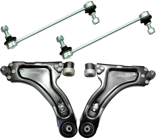 Front Lower Wishbone Arms + Droplinks Kit (Left & Right Pair) For Vauxhall: Combo, Corsa, Corsavanl - D2P Autoparts