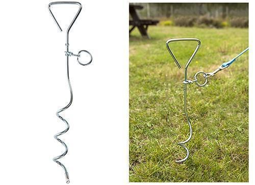 Summit Dog Tether Spiral Corkscrew Stake Anchor Camping Caravan Outdoor - D2P Autoparts
