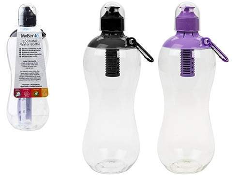 Summit Mybento 1L Water Bottle With Filter & Carabiner - 1 Unit Black Bottle - D2P Autoparts