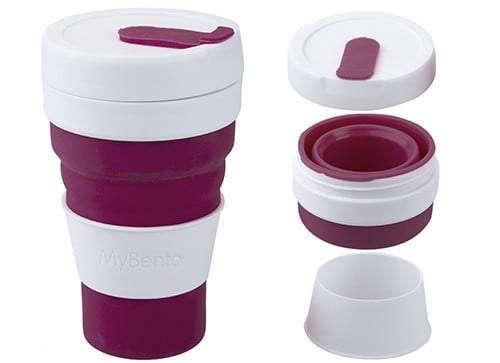 Summit Mybento Grande Pop Cup 450Ml Collapsible Silicone Coffee Cup Mug Travel Foldable - Berry - D2P Autoparts